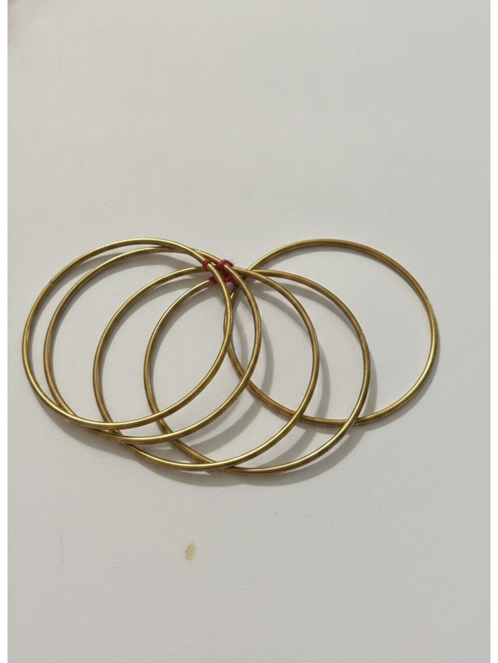 Set of Six Thin Gold Tone Metal Bangles Bracelets